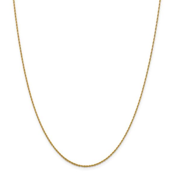 Black Bow Jewelry Co. Jewelry - 1.3mm 14k Yellow Gold Solid Loose Rope Chain Necklace, 18 Inch